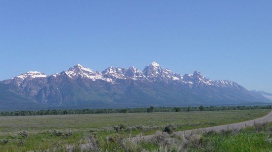 The Tetons, from the road to Jackson Hole