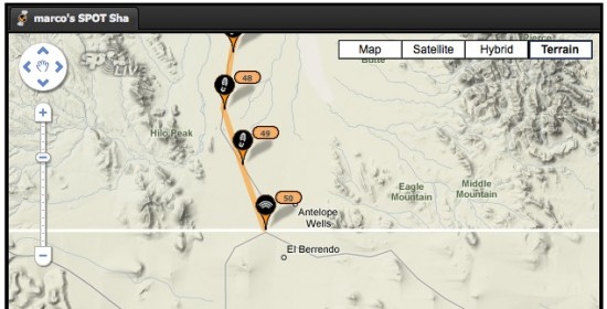 Screenshot of the SPOT
tracker page
