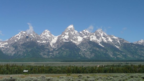 The Tetons, from the road to Jackson Hole